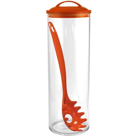Reston Lloyd Acrylic Spaghetti Jar & Fork - Orange 11750